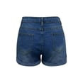 thumbnail image 5 of Audhol Denim Shorts for Women Women's Stretchy Distressed Jean Shorts with Pockets High Waisted Ripped Denim Shorts Cuffed Jean Shorts Short Jean Shorts Light Blue XL, 5 of 9