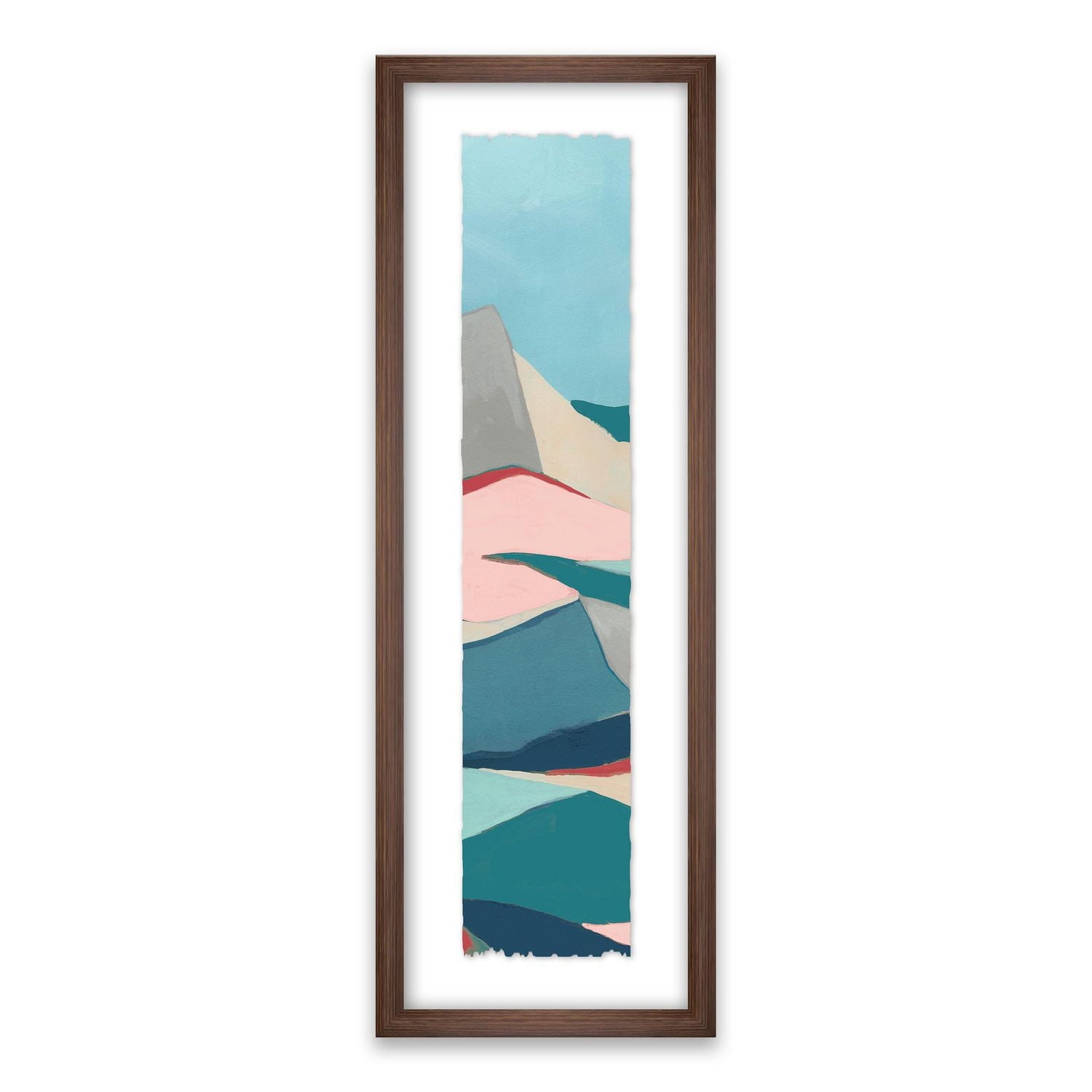 Artissimo Designs Geoscape I Framed Paper Print w/glass - 9W x 26H x 1.18D