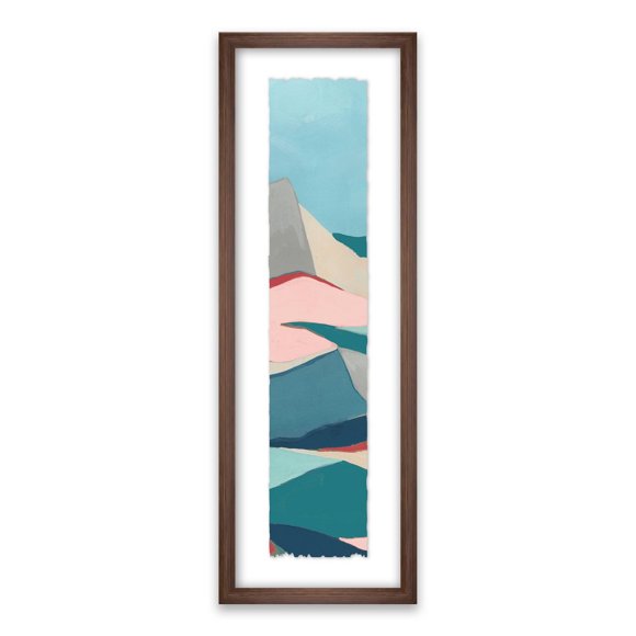 Artissimo Designs Geoscape I - Impression sur papier encadré avec verre - 9 x 26 po x 1,18 d