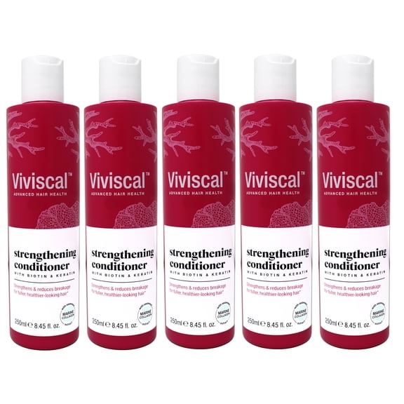 5 Pack - Viviscal Hair Strengthening Conditioner, 8.45 Fl Oz – Reduces Breakage & Strengthens Hair – With Biotin, Keratin & Marine Extracts – For Fuller, Healthier-Looking Hair