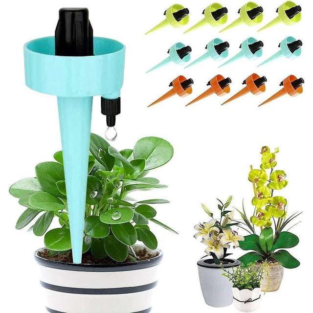 12pcs Drip Irrigation Set,Adjustable Dripper Sprinkler Cone Automatic Watering System For Outdoor Bottle Watering