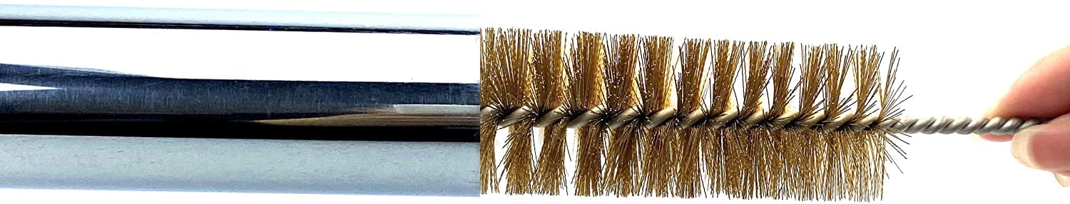 Pipe Cleaning Brush Set with Brass Bristles, 9 Piece Variety Pack for Auto Parts, Bottles,Tubes, Etc.