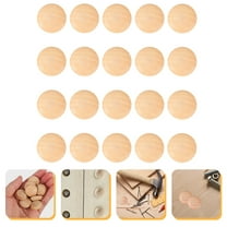 HAMPPLIES 100Pcs Khaki Burlywood Wood Plug for Solid Wood Pocket Hole Plugs Furniture Accessories 3X2.5X0.3in