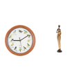 thumbnail image 1 of Reloj de pared de pájaro melódico con figura africana, escultura de mujer, reloj colgante decorativo para cocina, dormitorio, mesa y mueble de TV, dec, 1 of 8