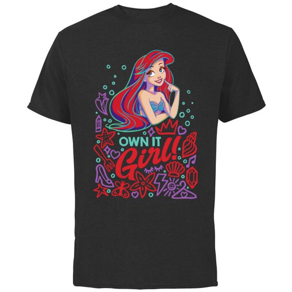 Disney Princess Ariel Own It Girl - Short Sleeve Cotton T-Shirt for Adults - Customized-Natural
