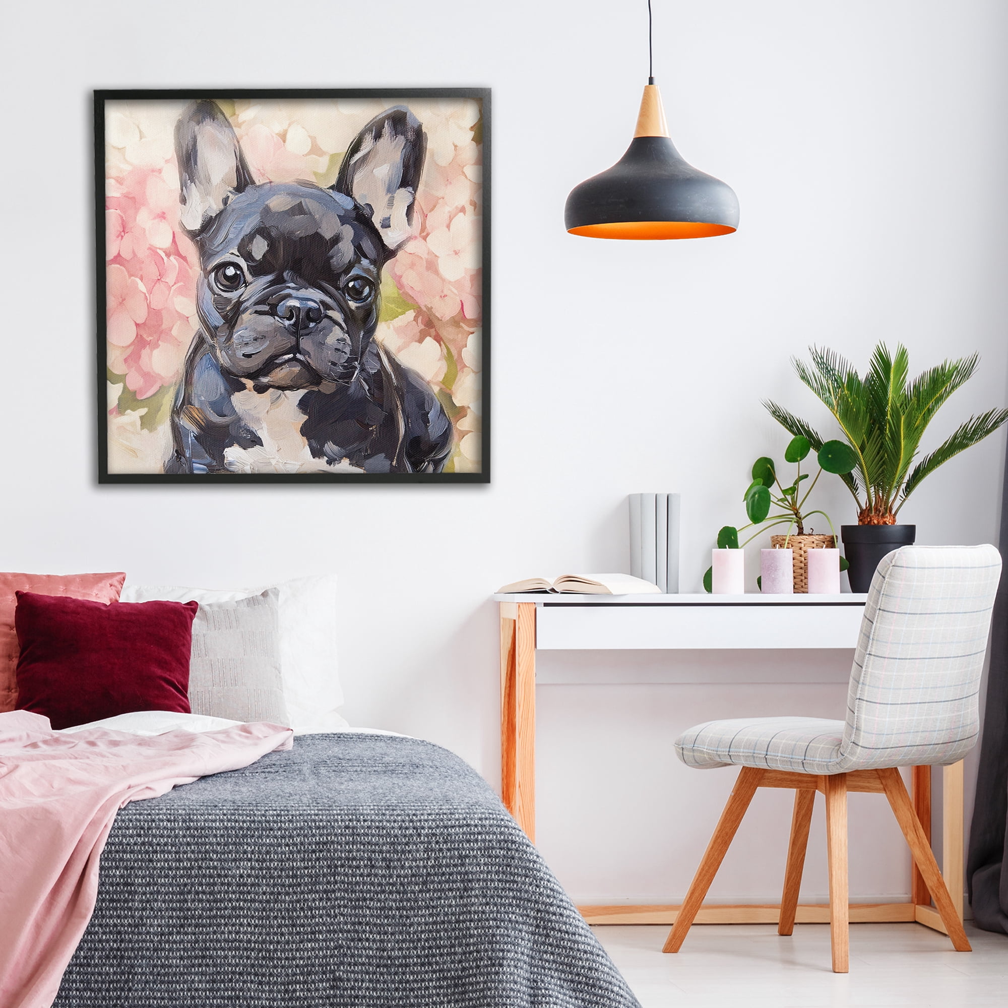 Stupell Industries Sweetest Little Bulldog Black Framed Giclee Art, design by Tina LeCour