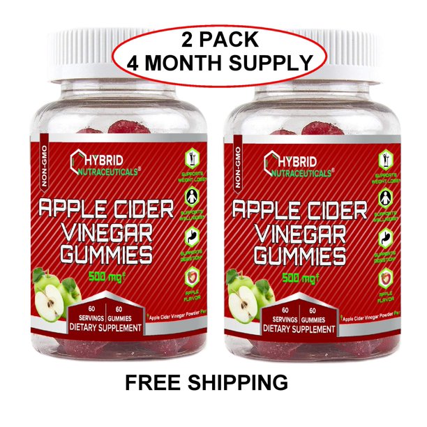 Apple Cider Vinegar Gummies 2Pack, Vitamins B6 B9 B12, Pomegranate