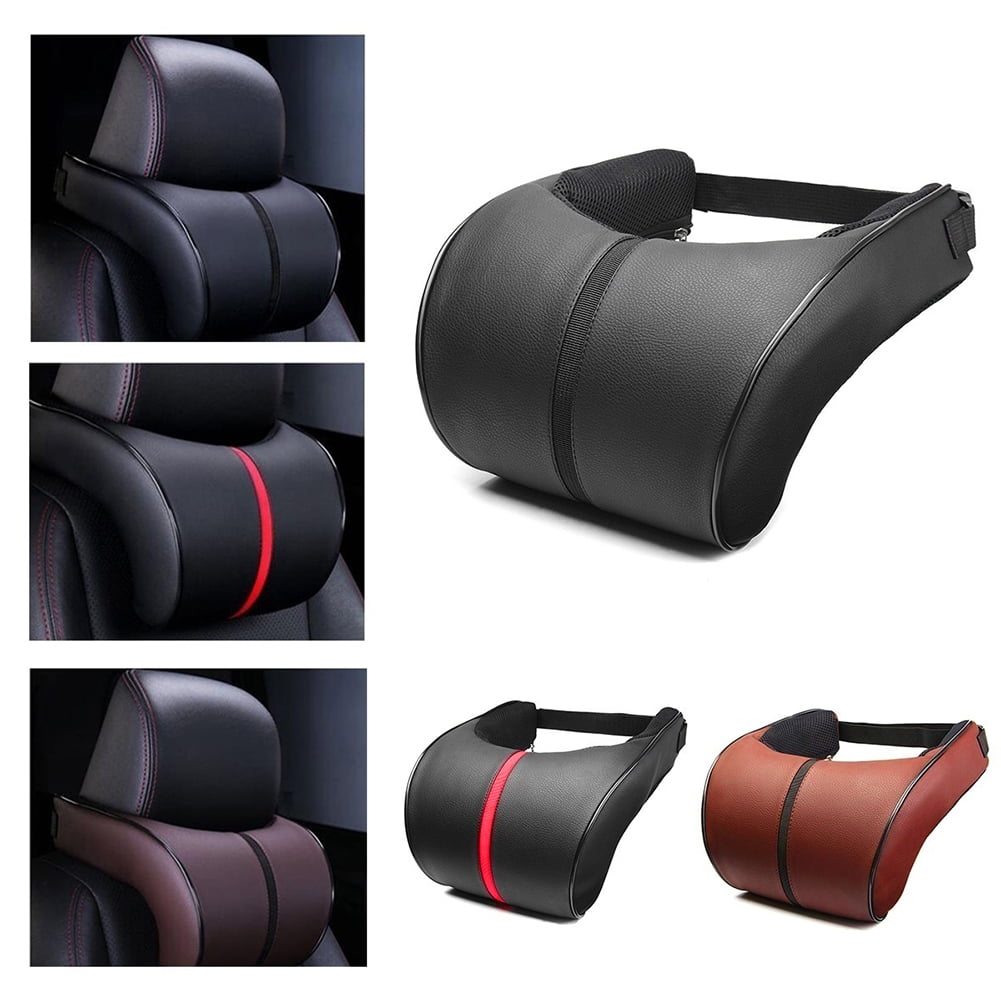 HOT SALE 2PCS PU Leather Car Seat Head Neck Rest Cushion Pad Headrest Pillow