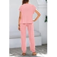 thumbnail image 6 of BTFBM Women's Two Piece Tracksuit Outfits Summer Short Sleeve Tops Long Pants Jogger Lounge Matching Sets Sweatsuit, 6 of 7
