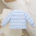 thumbnail image 6 of Wilark Girls Cute Graphic Print Padded Puffer Jackets Causal Long Sleeve Stand Collar Snap Fall Winter Quilted Lightweight Warm Outerwear Light Blue 2, 6 of 9