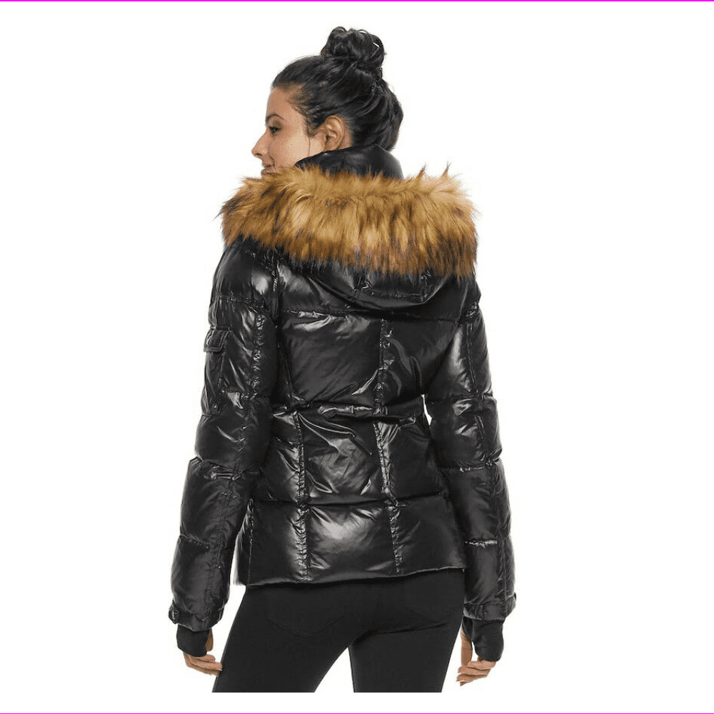 women's glossy puffer coat