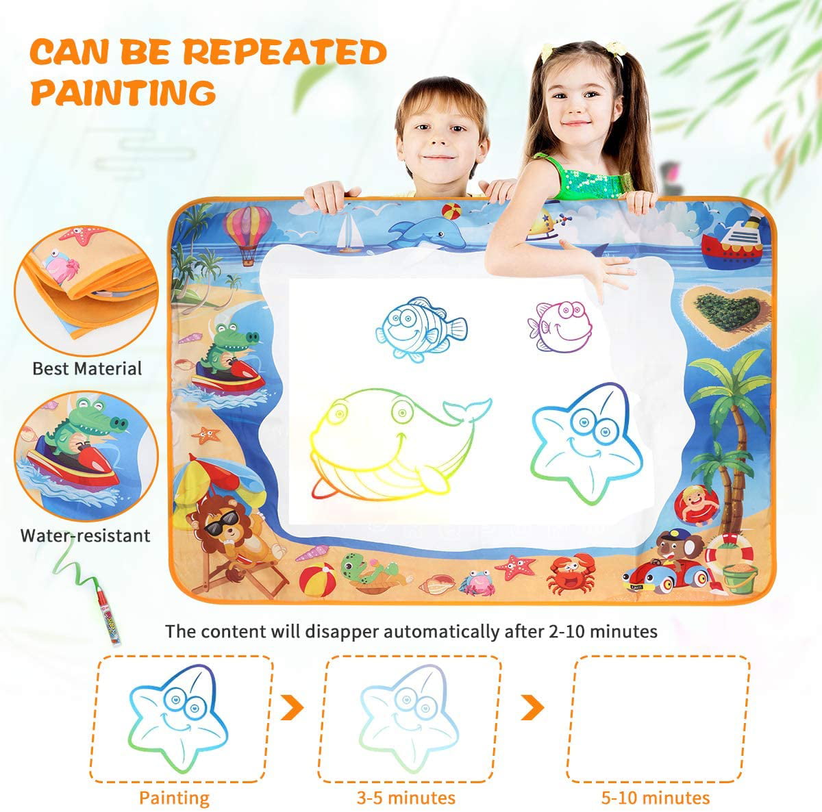 Details about   Drawing Water Canvas Blanket Painting Doodle Board Kid Educational Toy Gift 