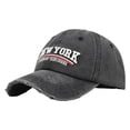 thumbnail image 4 of AJGRHE Distressed Baseball Cap With 3D Embroidery Unique Washed Denim Hat For Daily Casual Outdoor Hiking Black One Size, 4 of 9