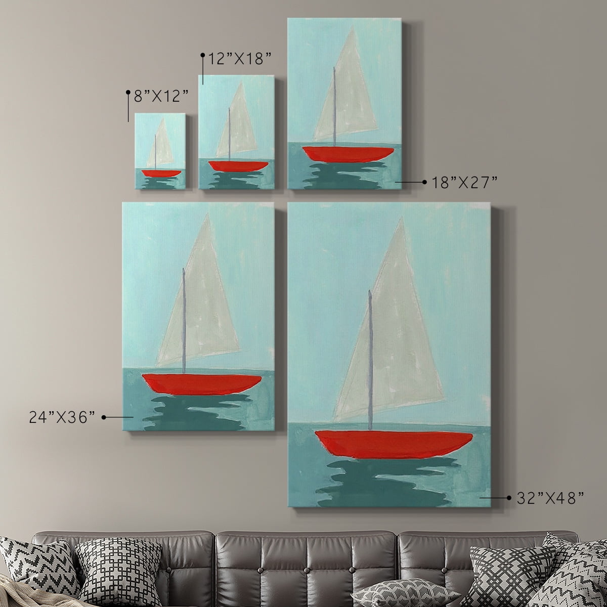 Small Sail II Premium Gallery Wrapped Canvas - Ready to Hang
