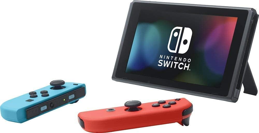 Nintendo Switch with Neon Blue and Neon Red Joy-Con - Mario Kart 8 Deluxe (Full Game Download) - 3 Month Switch Online Individual Membership, Bluetooth 4.1, 6.2" Touchscreen LCD - Carrying_Case