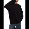 thumbnail image 1 of Camisetas de Larga Extragrandes para Mujer 2025, Camisetas Básicas de Cuello Redondo, Tops de Otoño, Ropa Informal de Entrenamiento Y2K Negro L, 1 of 9