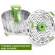 thumbnail image 4 of Cesta de vapor plegable de acero inoxidable para cocinar al vapor, bandeja de filtro de agua con asa retráctil y pies antideslizantes JM, 4 of 5
