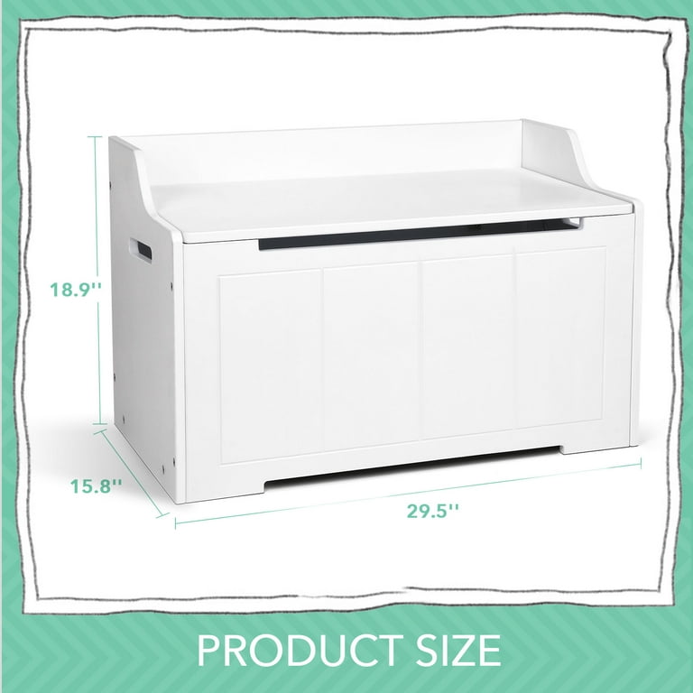 GZMR Wooden Toy Box White Rectangular Toy Box in the Toy Boxes department  at