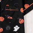 thumbnail image 5 of Bainana Girls Halloween Sleep Outfit Set Kids Pumpkin Ghost Bat Print Short Sleeve Collar Tops And Shorts Indoor Wear Set Stylish Fit Elegant Girls Theme Party Clothes Size 3-4 Years Black, 5 of 9