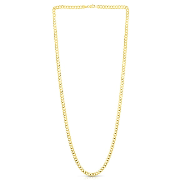 JewelStop 14k Yellow Gold 20in 4.7mm Comfort Curb Chain with Lobster Clasp