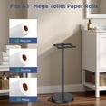 thumbnail image 5 of TVOFEK Black Toilet Paper Holder with Storage Adjustable Height, Freestanding Toilet Paper Roll Holder for Bathroom Stainless Steel, Fits Mega Rolls, 5 of 18