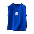 thumbnail image 1 of Gibobby Playeras Deportivas Camiseta sin mangas con letras informales holgadas para niños pequeños, bebés, niños y niñas, Top Cool(Azul, 7-8 Años), 1 of 5