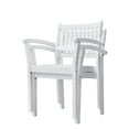 thumbnail image 3 of Vifah V1841SET4 Bradley Outdoor Wood Patio Stacking Table Dining Set, White Painted - 36 x 23 x 22 in. - 3 Piece, 3 of 4