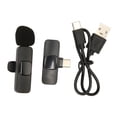thumbnail image 1 of Micrófono de solapa inalámbrico USB C Plug Play Emparejamiento automático Mini micrófono de solapa tipo C para teléfono PC Tablet K8, 1 of 10