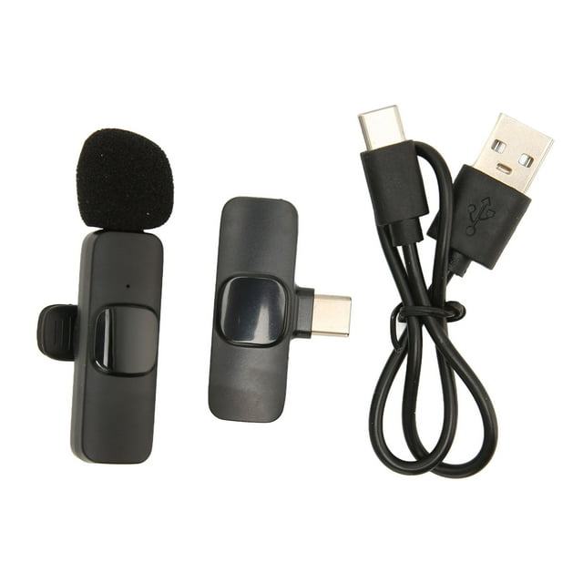 Micrófono de solapa inalámbrico USB C Plug Play Emparejamiento automático Mini micrófono de solapa tipo C para teléfono PC Tablet K8