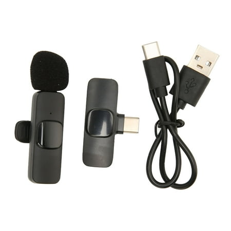 Lapel Plug Play Microphone, Adaptive Frequency Hopping USB C Wireless ...