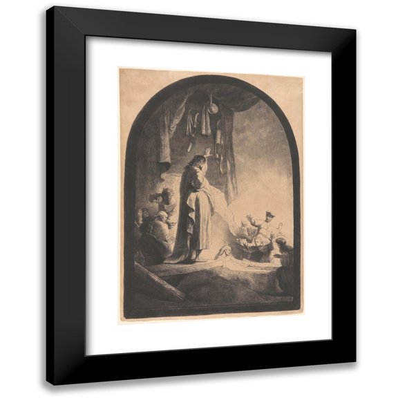 Rembrandt van Rijn 11x14 Black Modern Framed Museum Art Print Titled - The Raising of Lazarus (1632)