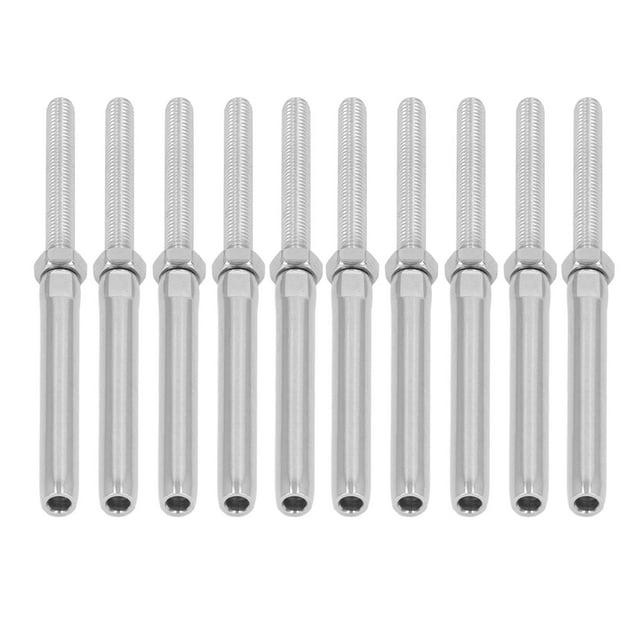 Filetage Swage Lag Vis, Haute Résistance 10Pcs Pas de Blocage Résistance à la Corrosion Garde-Corps Swage Lag Vis Kit Robuste pour Ferme M5 2.5mm / 0.1in