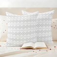 thumbnail image 3 of Grey Boho Outdoor Waterproof Pillow Covers, Vintage Ethnic Tribe Abstract Art Decorative Square Throw Pillowcase Sofa Cushion Sham for Patio/Couch/Chair, 18"x18" 2 Pack, 3 of 8
