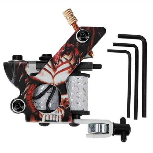 FYBTO 10 Warps Coils Skeleton Pattern Tattoo Machine Gun Alloy Tattoo Machine-090405
