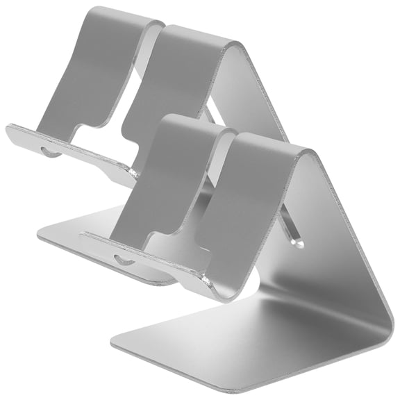MRLESS 2-Pack Metal Phone Holders Aluminum Alloy Desktop Stands in Silver for Smartphones