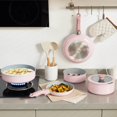 thumbnail image 2 of vkoocy Non Stick Pot and Pan Set with Removable Handle, Ceramic Cookware Set Detachable Handle, Induction Kitchen Camping Stackable Pots Pans, Dishwasher/Oven Safe, Pink, CK003pk, 2 of 8