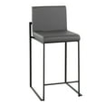 thumbnail image 4 of Fuji High Back Counter Stools for Kitchen Counter, Counter Height Chairs, Bar Stools Set of 3 with Backs, Counter Stools Set of 3 Black, Bar Stools Set of 3 Counter Height (Grey Faux Leather), 4 of 6