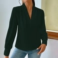 thumbnail image 2 of Cathalem Chemise en Lin pour Femmes Tunique Décontractée à Manches Longues Col Rond Pull Chemises, Vert TG, 2 of 5
