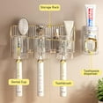 thumbnail image 5 of Toothbrush Holder for Bathrooms, Luxury Toothbrush Holder Wall Mounted, Multi-Functional Automatic Toothpaste Dispenser and Toothbrush Holders with 4 Brush Slots 2 Cups 2 Storage Slots (White), 5 of 8