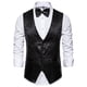 thumbnail image 5 of Chaleco de traje slim fit para hombre: mezcla de algodón y poliéster, color liso, sin mangas, formal/casual para bodas/fiestas, 5 of 5