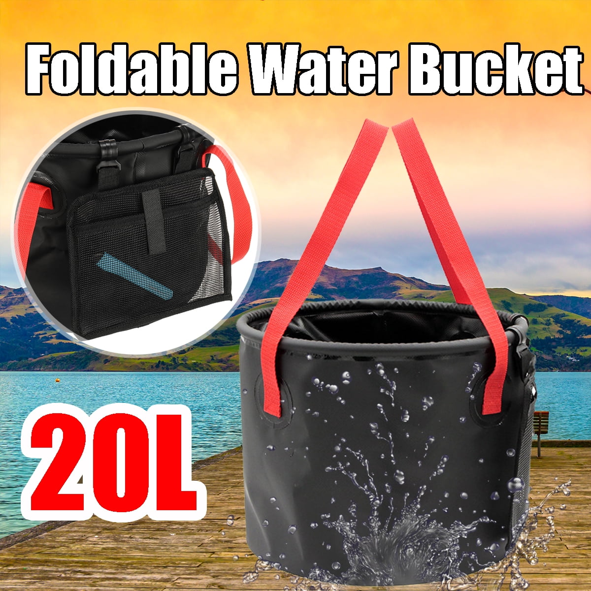 Collapsible Bucket ,20L Portable Folding Bucket Wash Basin for