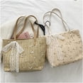 thumbnail image 4 of LinYooLi Fashion Lace Tote Bag Women Woven Straw Top Handle Handbags Summer Beach Purse, 4 of 7