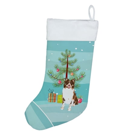 Australian Shepherd Red Tricolor #2 Christmas Christmas Stocking 13.5 in x 18 in