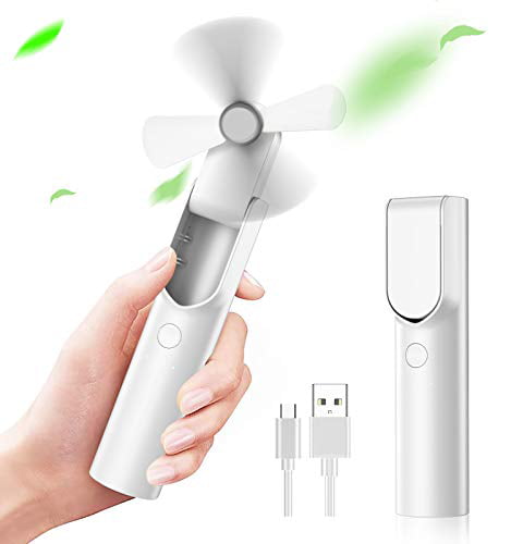 USB Fans Summer Mini Handheld Fan Portable USB Small Fan Charging Desktop Hand Fan Student Color : White