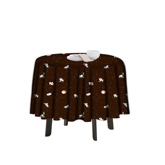 eloria Animal Printed Round Table Cloth Resistant Washable Decorative Table Cover for Dining Table