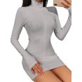 thumbnail image 4 of DYMADE Women Plus Size Sports Style High Neck Zipper Long Sleeve Dress, 4 of 4