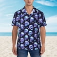 thumbnail image 2 of Balery crystal Skull Camisas hawaianas de manga corta para hombre, camisas playeras de corte holgado, camisas de vacaciones con botones,XX-Large, 2 of 7