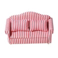 thumbnail image 2 of 1/12 de miniatura amor asiento sofá sillón, casa de muebles sofá, y rojo de comprobación Sofá de dos plazas Salvador sofá miniatura de casa de muñecas, 2 of 9