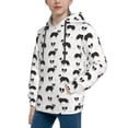 thumbnail image 2 of Fotbe Border Collie Dog Pattern Youth Pullover Hooded Sweatshirt, Boys Hoodie, Kangaroo Pocket Hoodie for Kids Girls -Small, 2 of 6