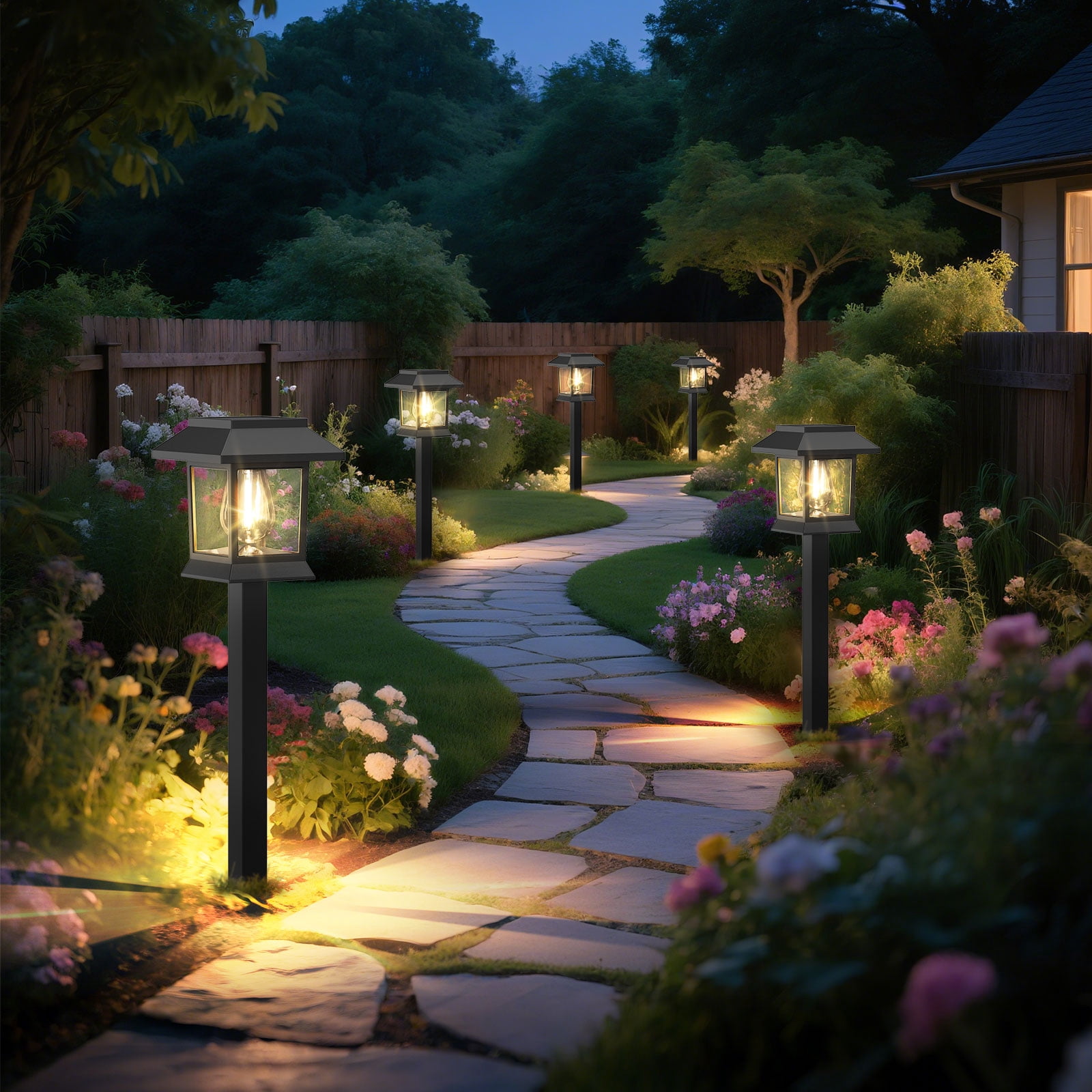 10 Pack Solar Lights for Outside Walkway Pathway Driveway Outdoor Waterproof Led Landscape Lighting For Garden Yard Decor.(Warm white, 10)